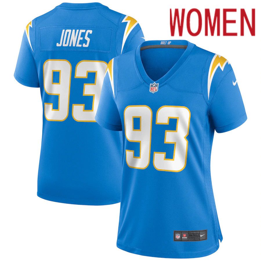 Women Los Angeles Chargers 93 Justin Jones Nike Powder Blue Game NFL Jersey